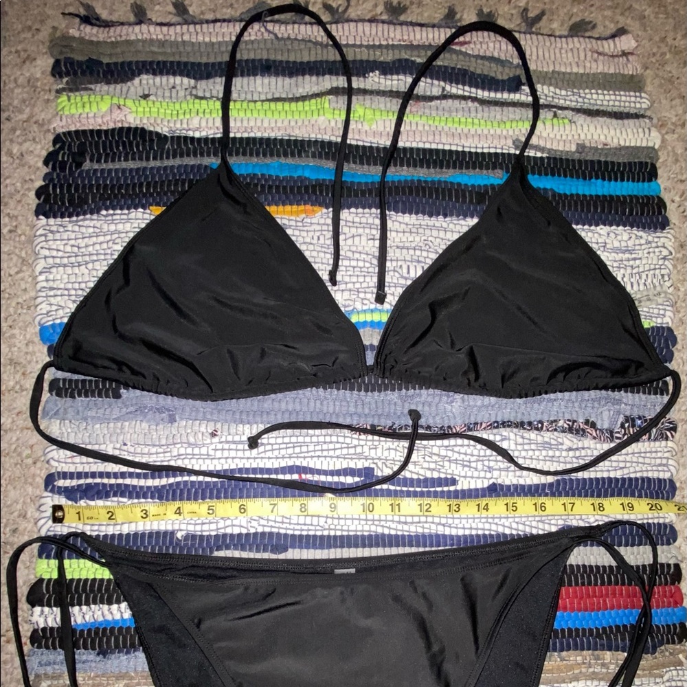 Plus Halter Triangle Tie Side Bikini Swimsuit